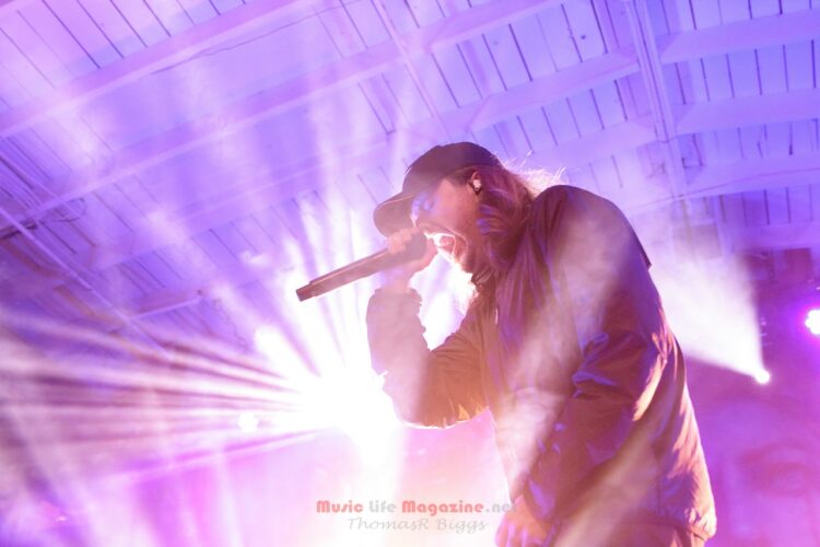 Vocalist Ryan Kirby of Fit For A King during a stop in Lexington, KY last week at the Manchester Music Hall. (PHOTO: Tom Biggs)